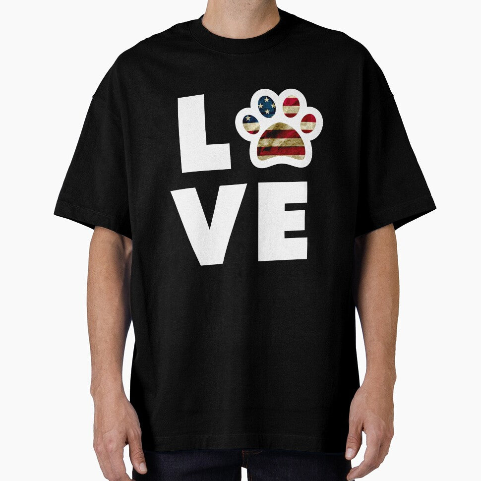 Cat Lover gift USA Paw Flag CAT is LOVE I Love My Cat Fun Design by djpraxis