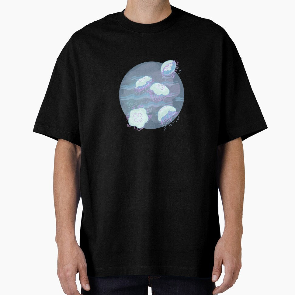 Adorable Jellyfish Floating in a Tranquil Blue Sea by momochiiblu