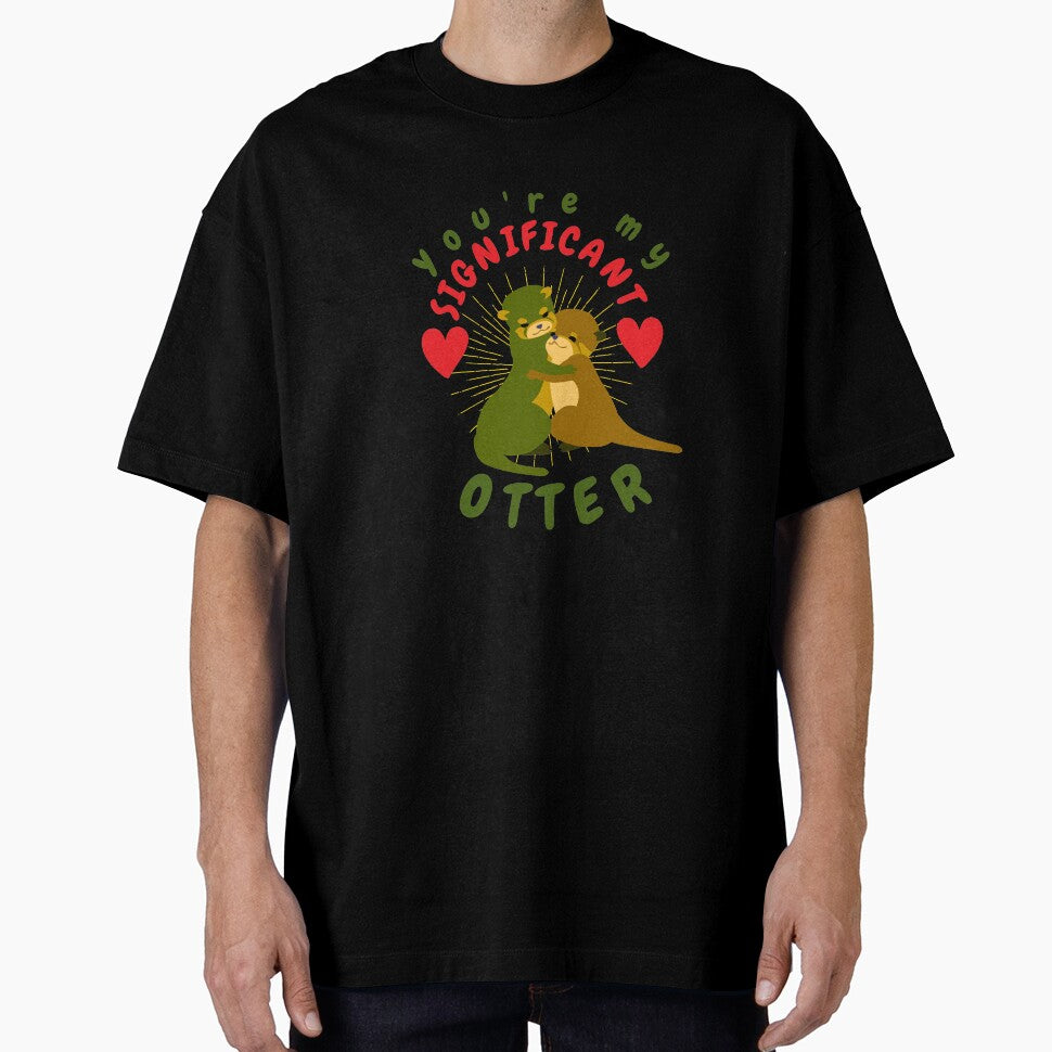 Romantic Otter Holding Hands Animal Drawing Otter Lovers Heart by tengamerx