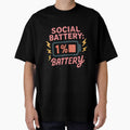 Social Battery: 1 % – Low-Power Introvert Alert by Merchbes