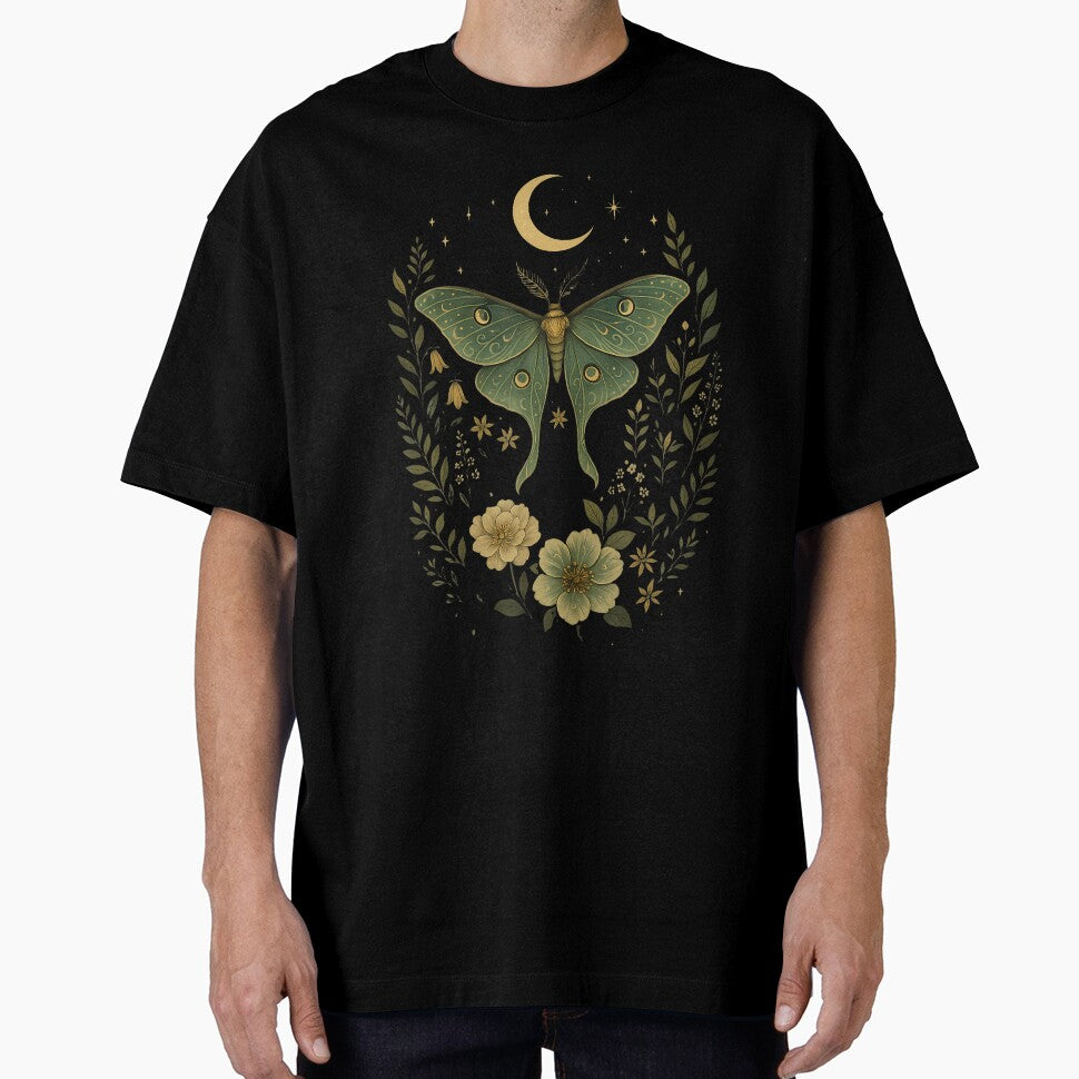 Vintage Grunge Luna Moth Floral by verinanawaffb
