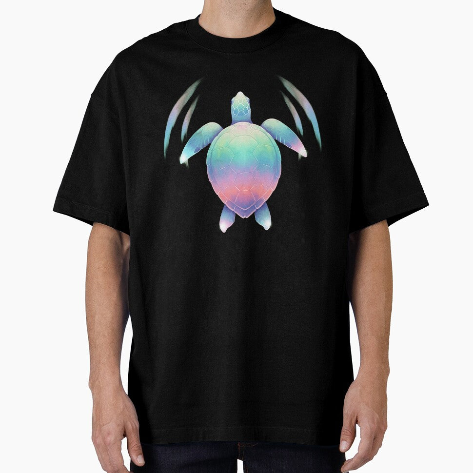 Holographic Pastel Watercolor Sea Turtle by zoughlal