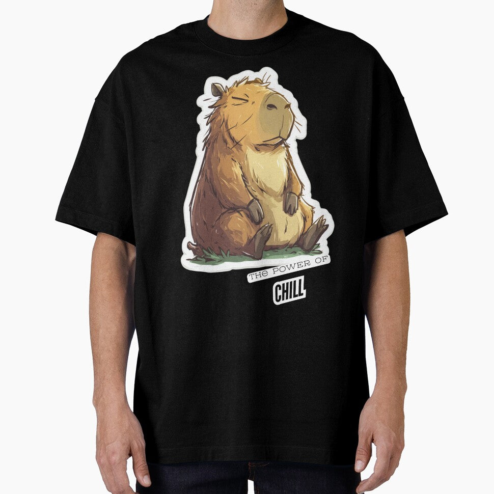 Chill Capybara Vibes – “The Power of Chill” Relaxed Capybara Illustration by KZurHTPC