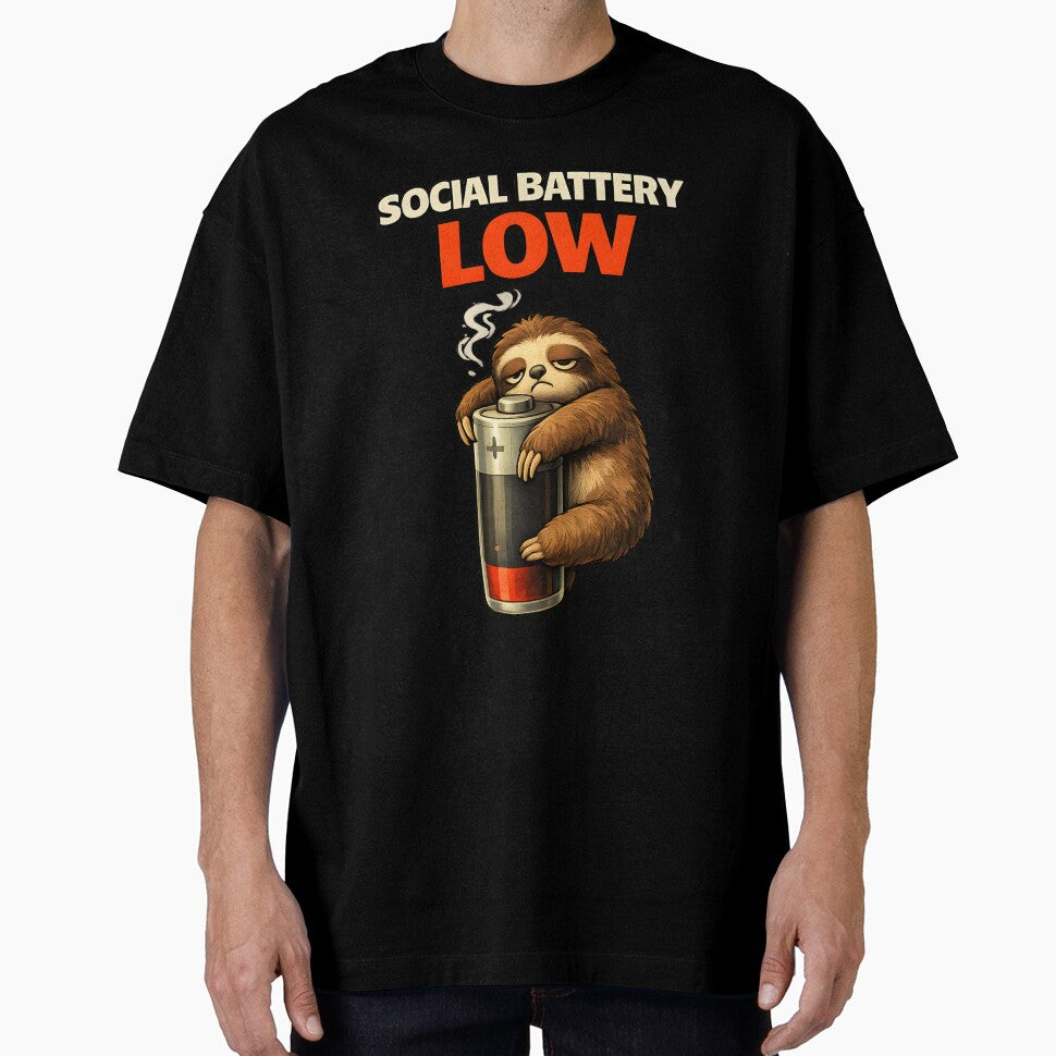 Social Battery Low Introvert Sloth by Stikaro
