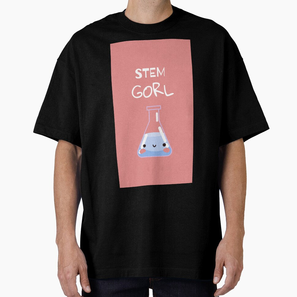 STEM gorl pink background kawaii flask (girls in STEM) by Ameus