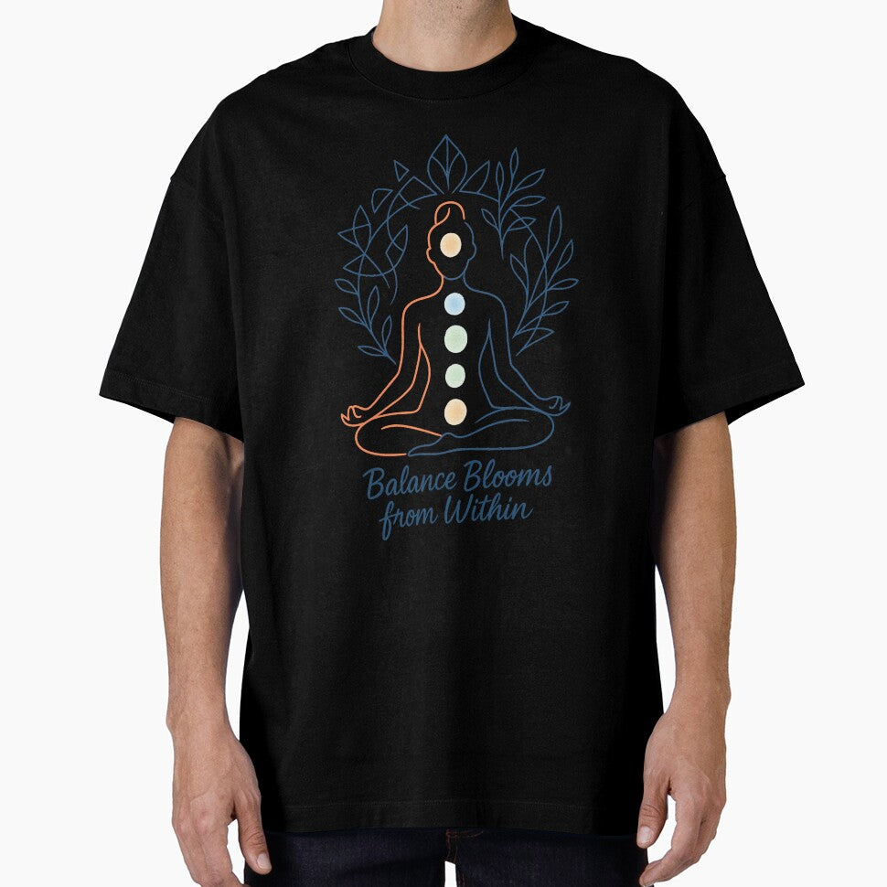 Balance Blooms from Within – Chakra Meditation Yoga Art by inkoutninja