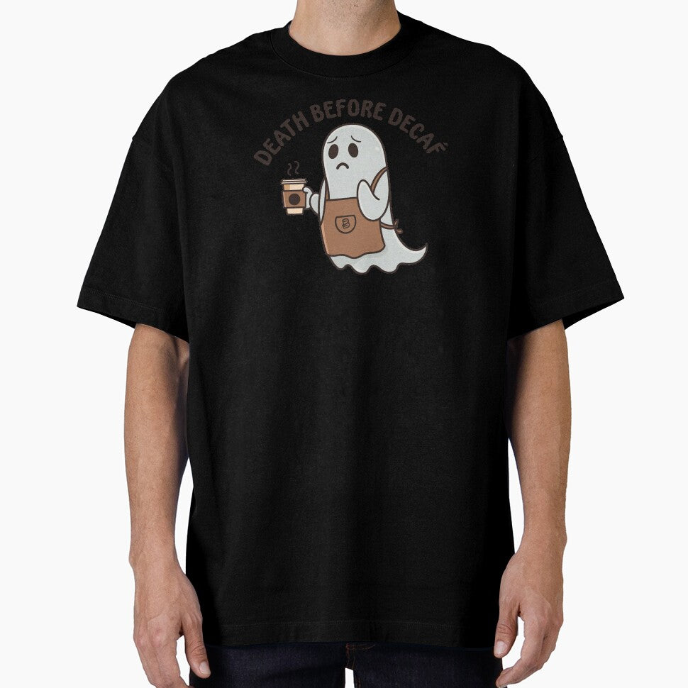 Barista Ghost - Death Before Decaf Coffee Lover Art by OldSchoolRetro