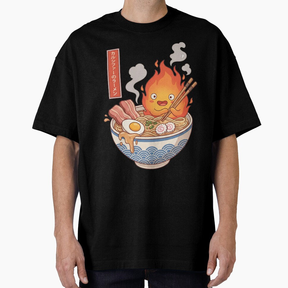 Kawaii Fire Spirit Eating Ramen Noodles by AdyKurniawan