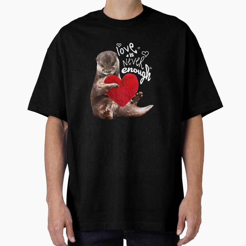 Otter and love, sweet red heart by Collagedream