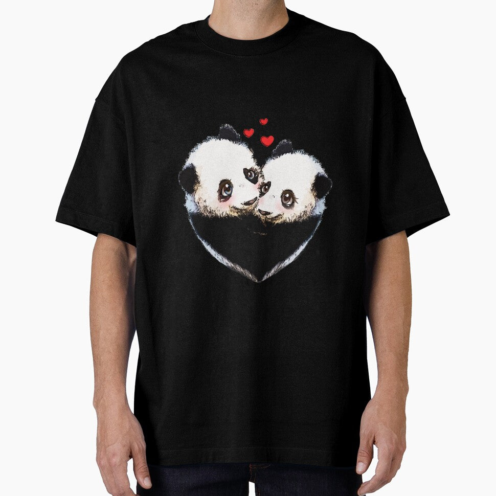 panda and love, sweet heart by Collagedream