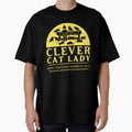 Clever Cat Lady – Yellow Background by DPingBirdie