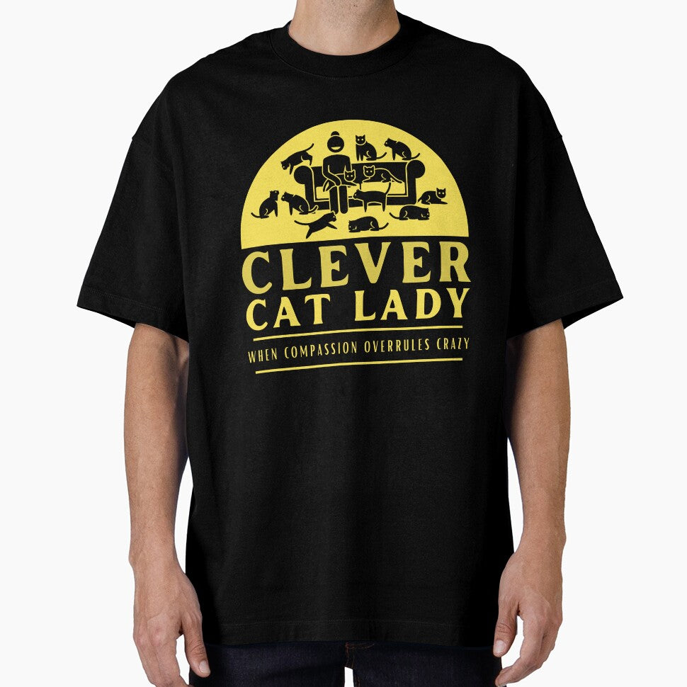 Clever Cat Lady – Yellow Background by DPingBirdie