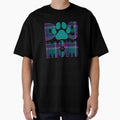 Dog Mom Purple Blue Turquoise Teal  Plaid by HeidiMyersArt