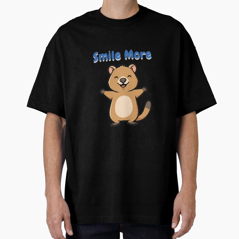 Smile More Happy Cartoon Quokka Vector Design by NatureUnleashed