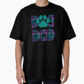 Dog Dad Purple Blue Turquoise Teal  Plaid by HeidiMyersArt