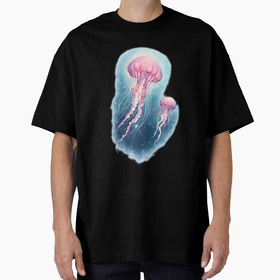 Dreamy Pink Jellyfish in Cosmic Ocean by blankTeeShirt