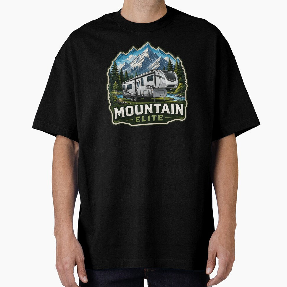 Mountain Elite Fifth Wheel RV Art - Scenic Alpine River Camping Design by SasquatchTrail