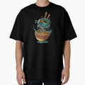Noodle Bowl with Fierce Chinese Dragon Illustration by ArtfulWeave