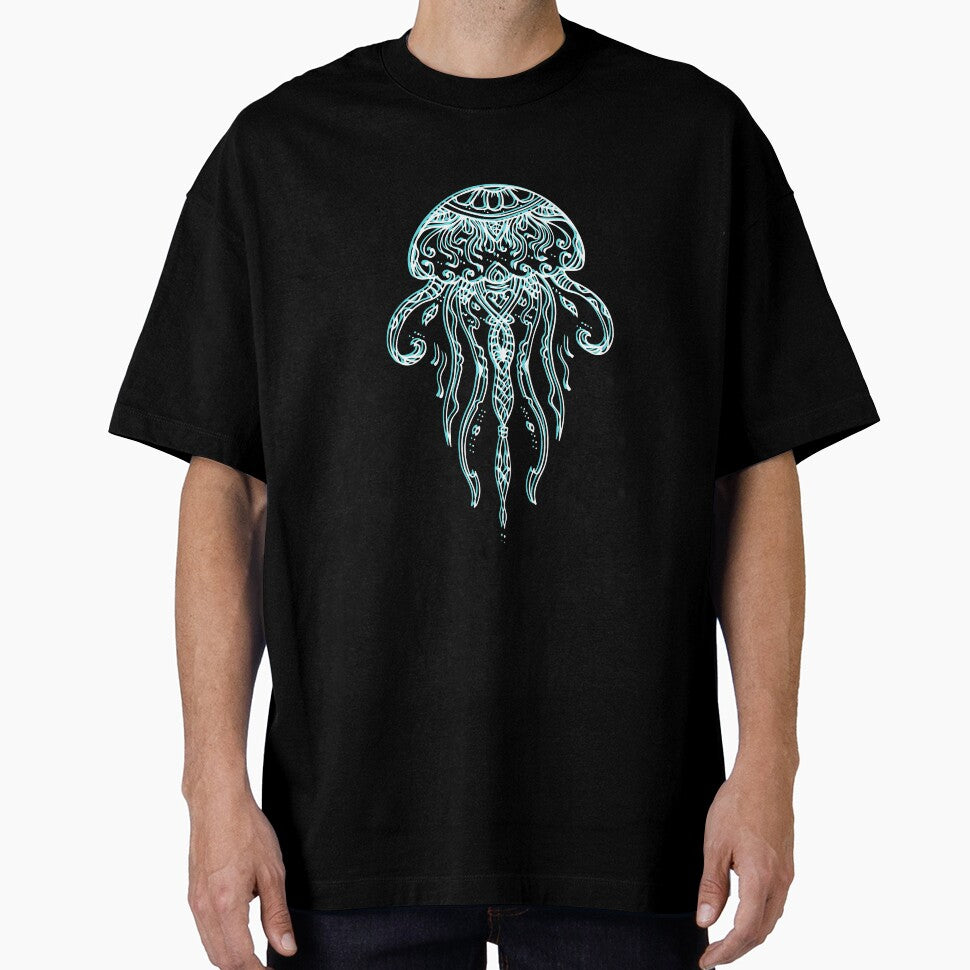 Glowing Jellyfish Underwater by Hartsygarden