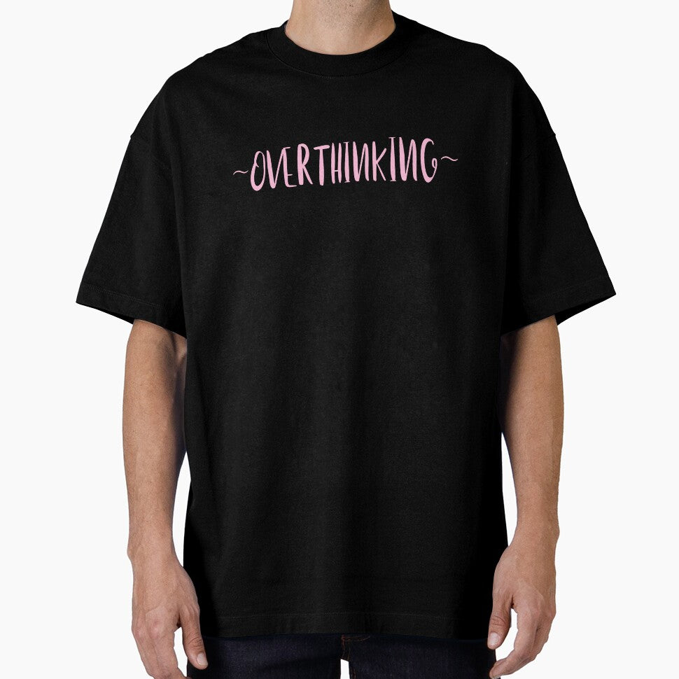 Overthinking Minimalist Bold Text Sticker (Pink) by MysticMagpie