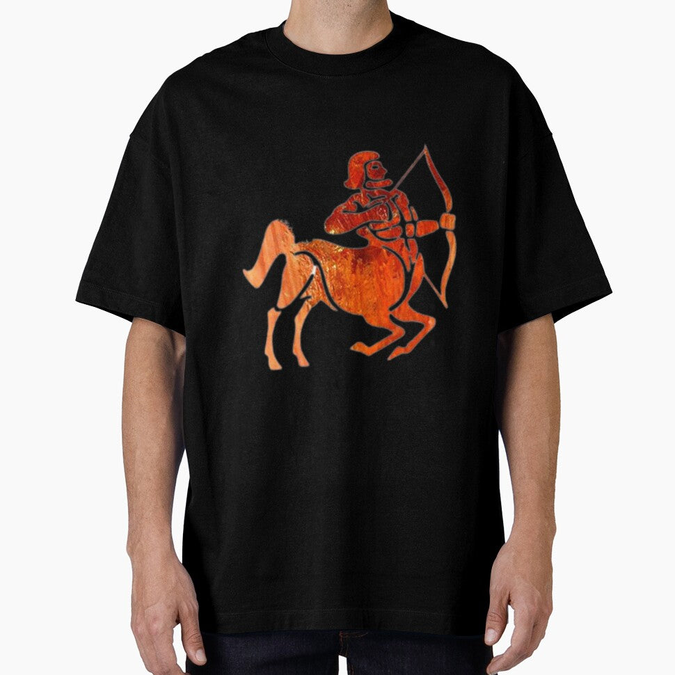 Sagittarius Zodiac Symbol Silhouette Design With November Birthstone Topaz Background by TacoRose