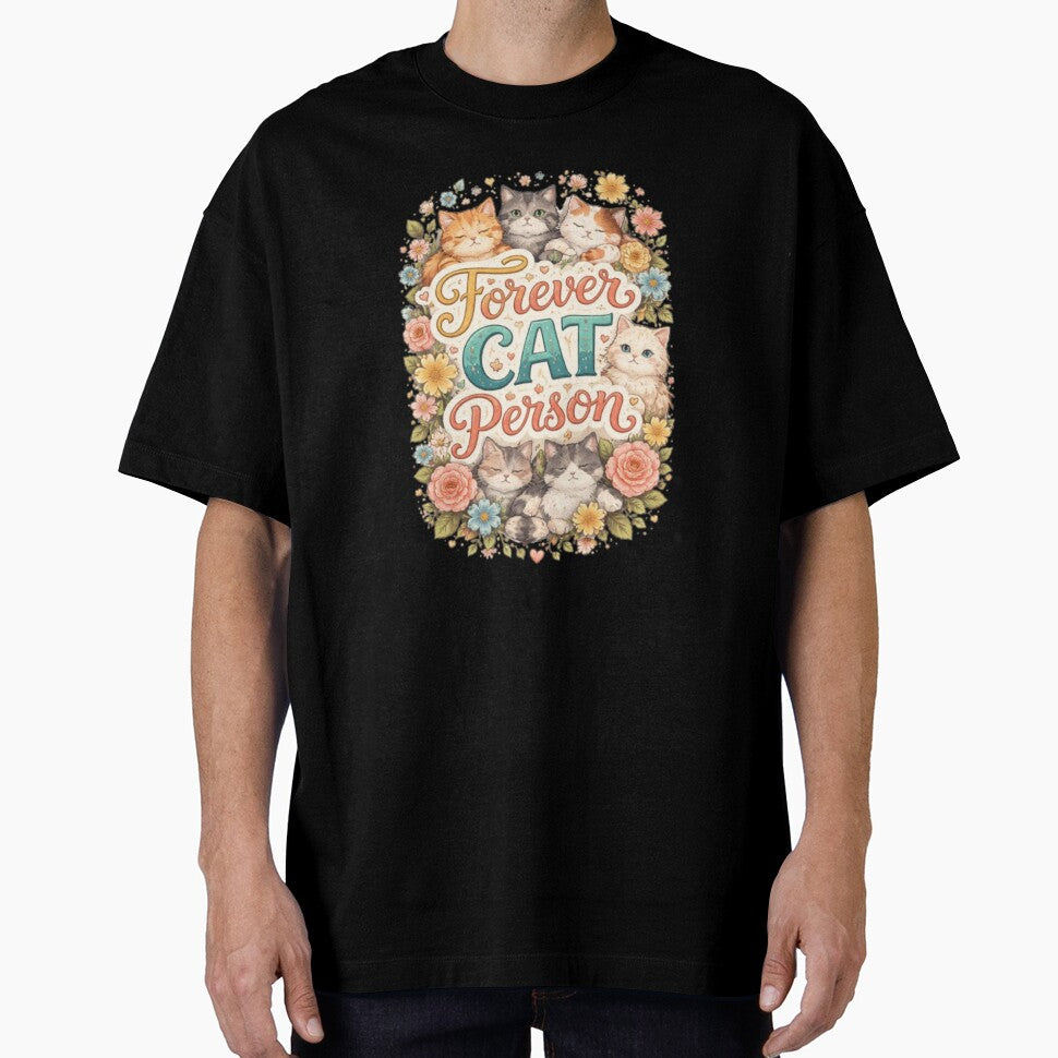 Forever Cat Person Cute Aesthetic Cat Lover Design by Sanika arts