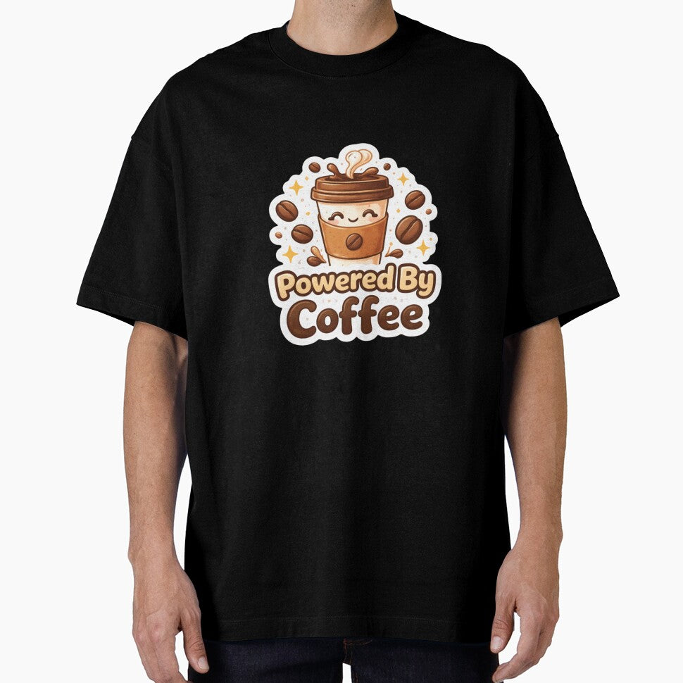 Powered By Coffee – Funny Coffee Lover Sticker by MrDev
