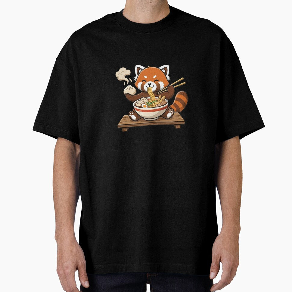 Cute Red Panda Eating Ramen – Kawaii Ramen Lover Foodie Animal Design by snaperos