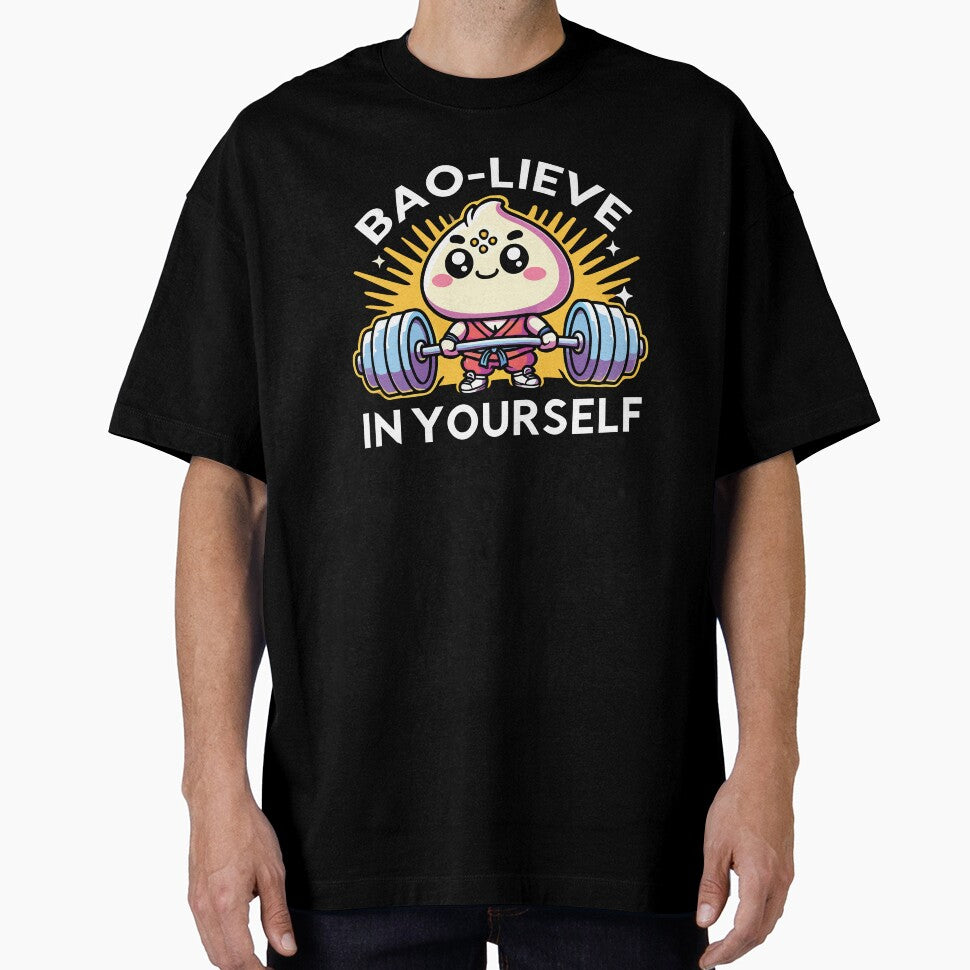 Bao-lieve in Yourself, Funny Cute Food Lover Gym Motivation by chantastical