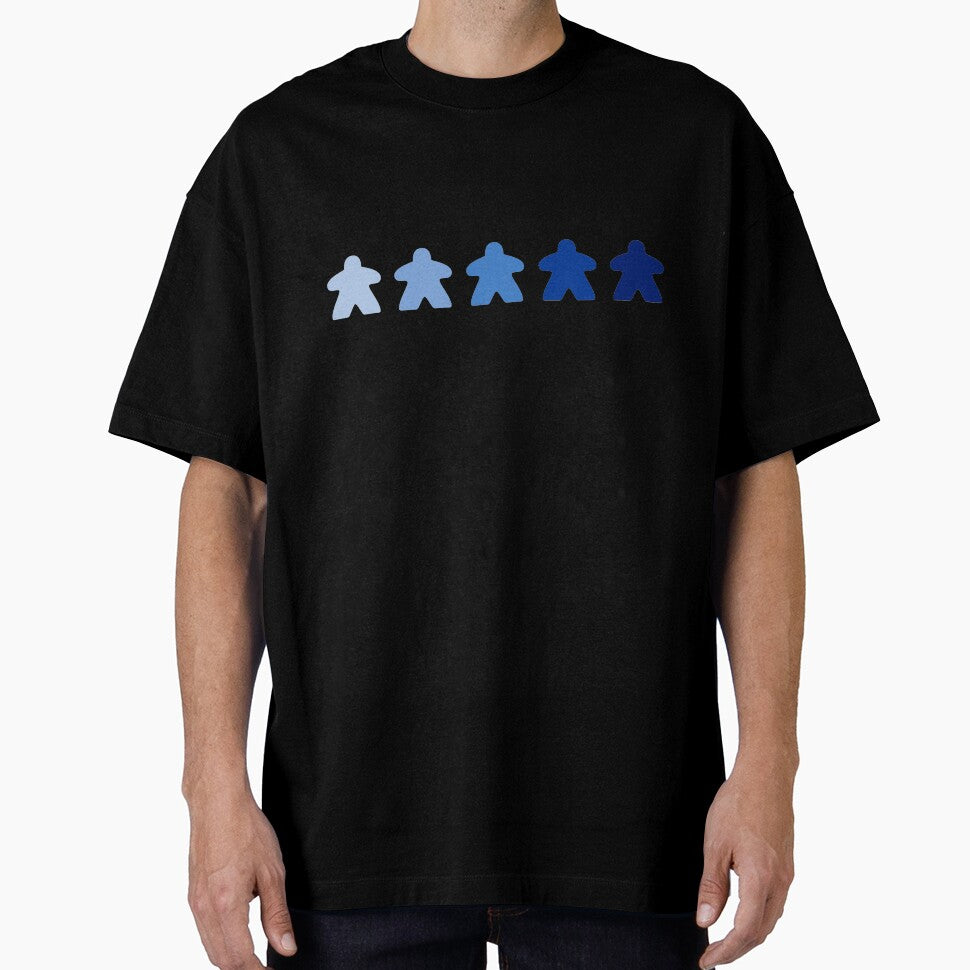 Line of blue meeples by Narellish