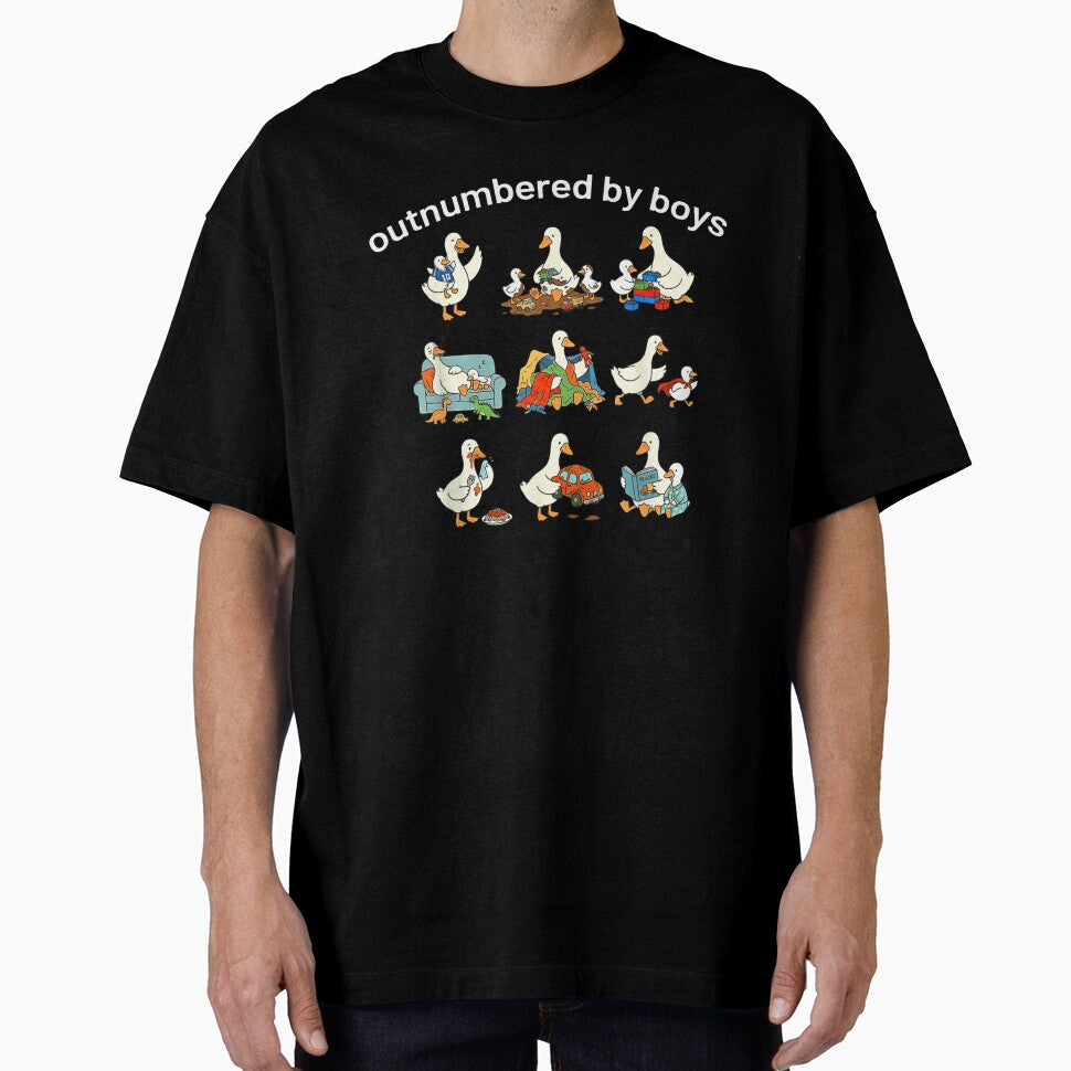 Funny Outnumbered By Boys Mama Duck And Ducklings Motherhood Aesthetic by Phil Ben