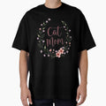 Cat Mom Wildflower Wreath Lavender Botanical Cat Lover Design by Amp6599