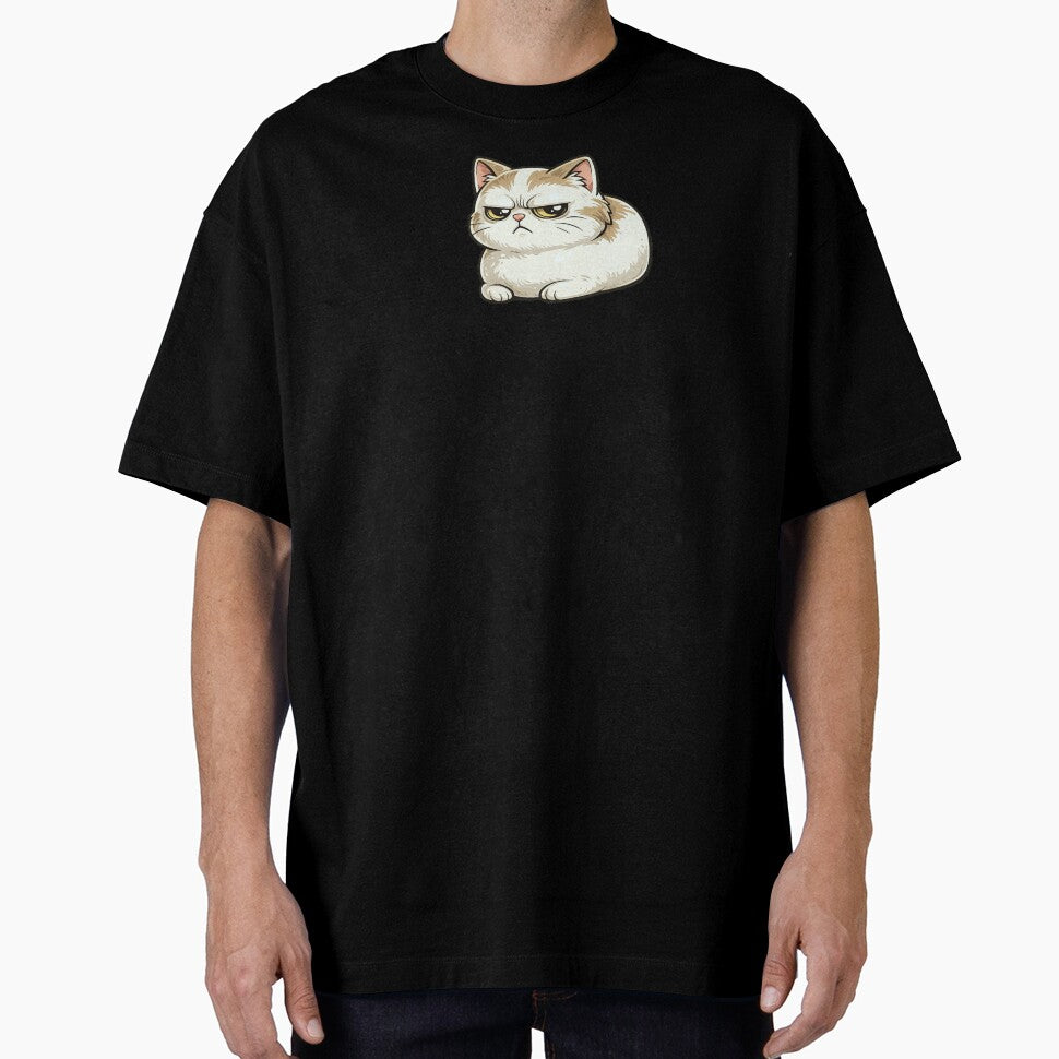 Judgmental Loaf Cat with Stare – Minimal Flat Vector Pastel Cartoon Illustration by OnPointOutfits