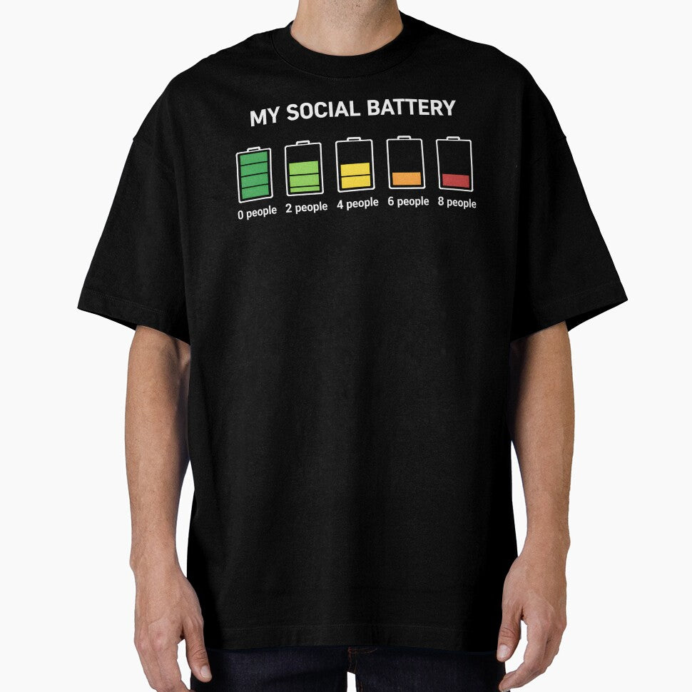 My Social Battery Introvert Socially Drained Funny Low Battery Humor Design Retro Vintage by Artbyrome