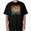 No Thoughts Just Vibes Capybara Funny Retro Vintage 70s Sticker by Pingi-shop