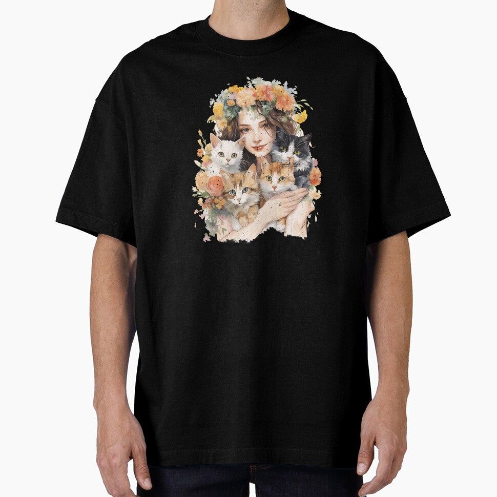 Girl  with Cats by Bichon Boutique