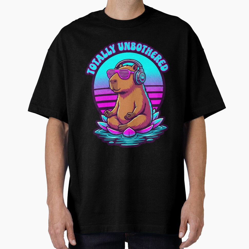 Capybara Unbothered Retro Lotus Meditation by k3rstman1