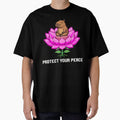 Protect Your Peace - Zen Capybara Lotus Pixel Art by artistastshirt