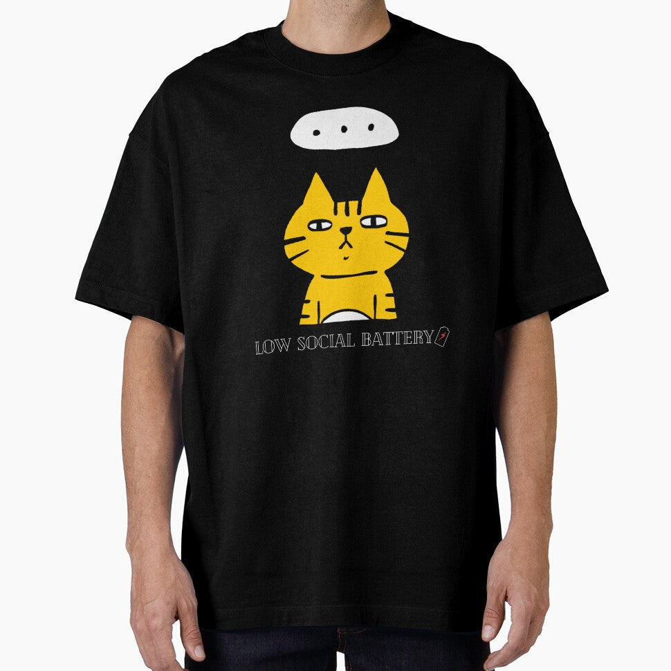 Low Social Battery Cat T-shirt by BsDrip