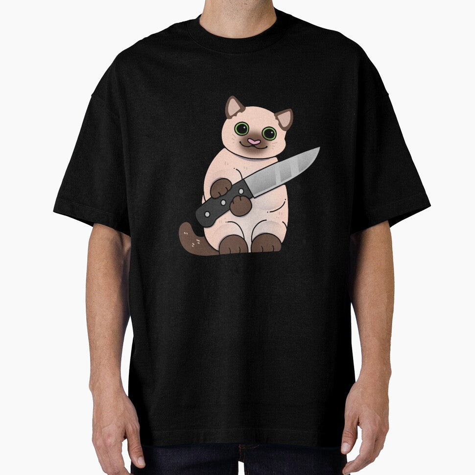 Siamese Cat with Knife by Mossysplashart