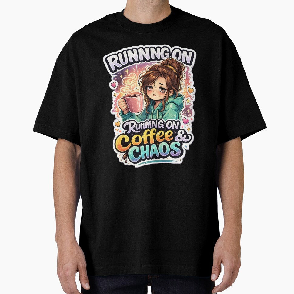 Running on Coffee & Chaos – Cute Tired Girl Aesthetic Design by Vervella