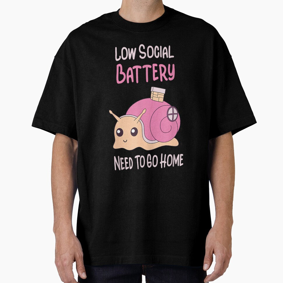 Low Social Battery Cute Snail With House Introvert Cozy Home by JohnVBurks