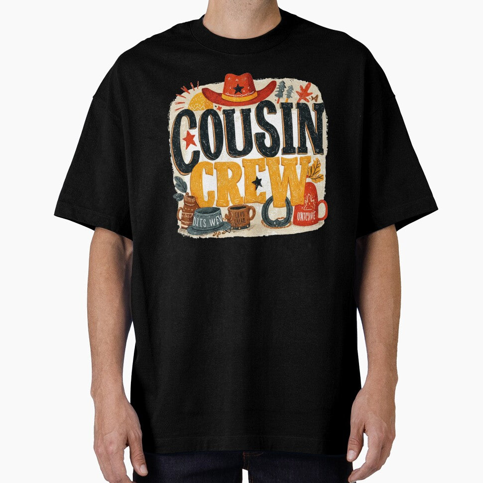 Cousin Crew Western T-Shirt – Cowboy Hat & Horseshoe Rustic Family Matching Tee by Happy'CLICK'
