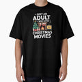 Just an Adult Who Loves Christmas Movies - Cozy Holiday Design with Fireplace, Christmas Tree, Popcorn by smilesupplyco.