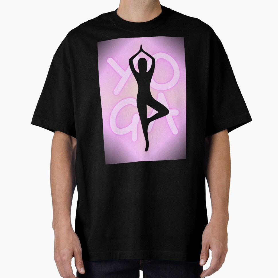 Yoga Pose Neon Pink Yoga Lettering by SoccaTamam