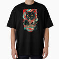 Black Ramen Cat Retro Japanese Kawaii Noodle by titanlevi