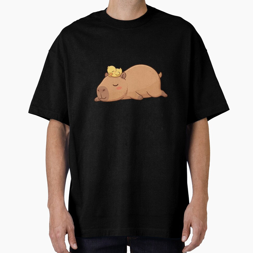 Zen Furniture Lazy Capybara With Sleeping Duck by Petzzz