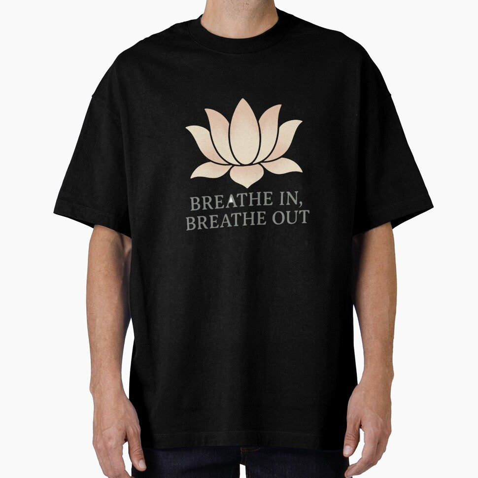 Breathe In, Breathe Out – Minimalist Lotus Flower Meditation Design by Mike B.
