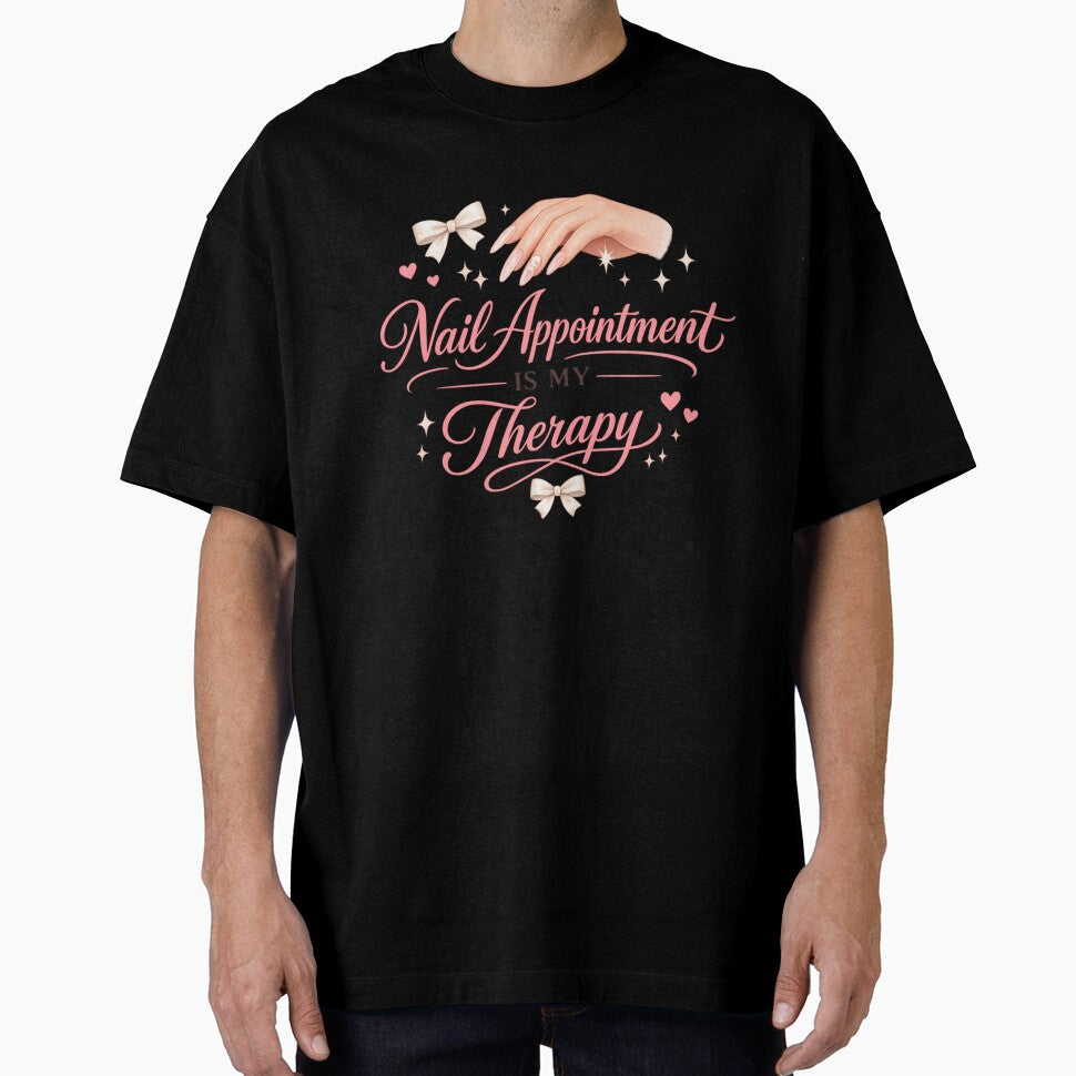 Nail Appointment Is My Therapy Cute Nail Tech Gift Women Coquette Manicure Lover Shirt by Saritahosny1