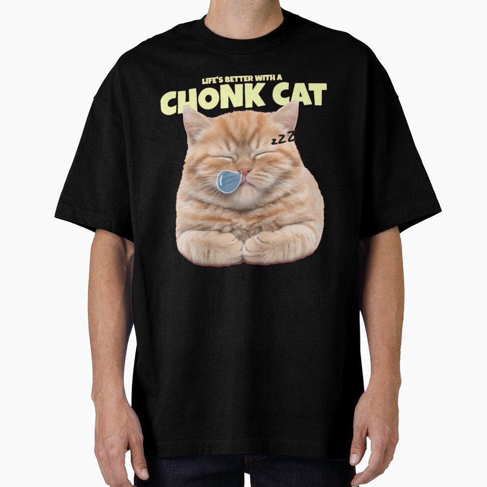 Lifes Better With A Chonk Cat Sleeping Orange Tabby by GenZFashion000